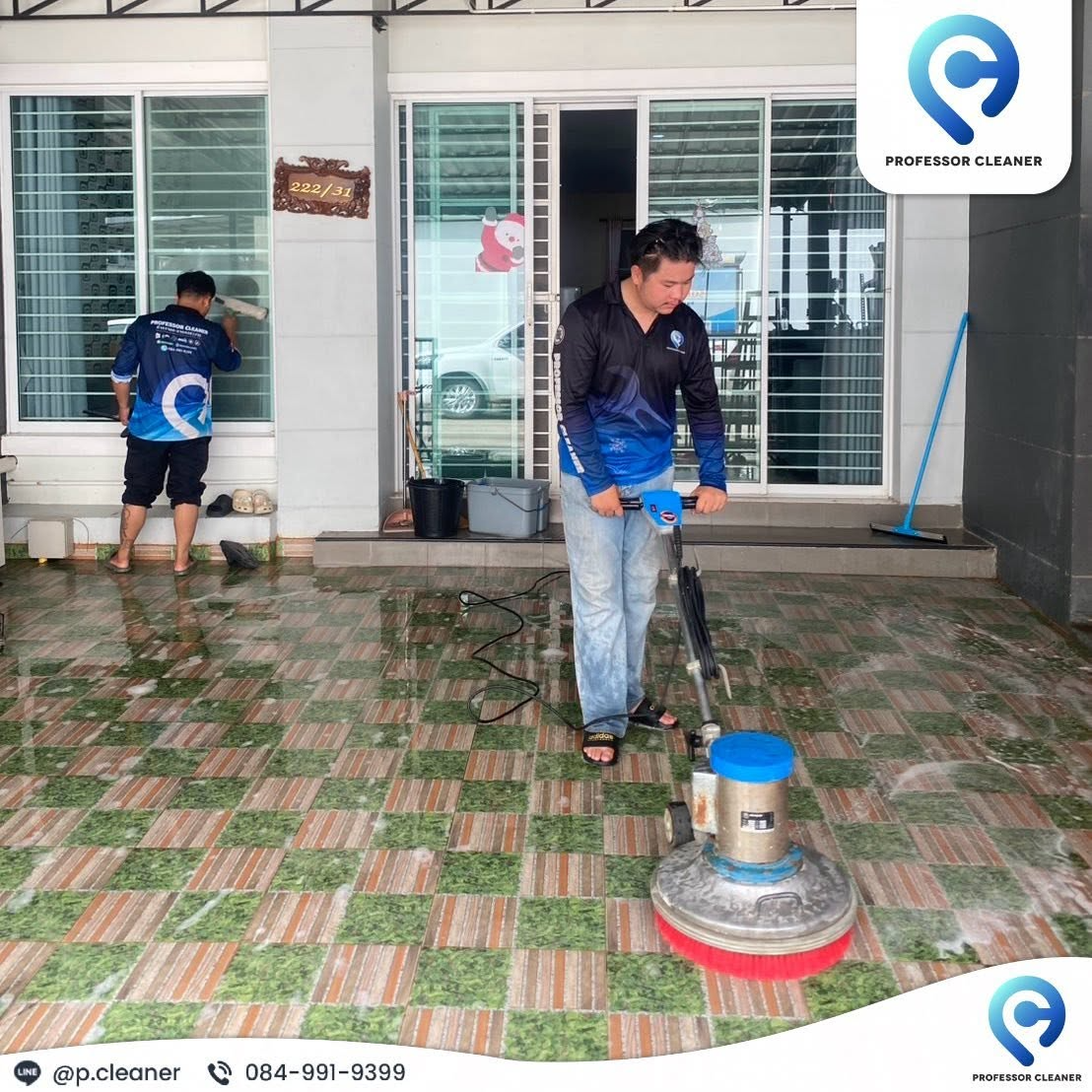 ขัดพื้นและเช็ดกระจก ทำความสะอาดบ้าน เชียงใหม่ Big Cleaning