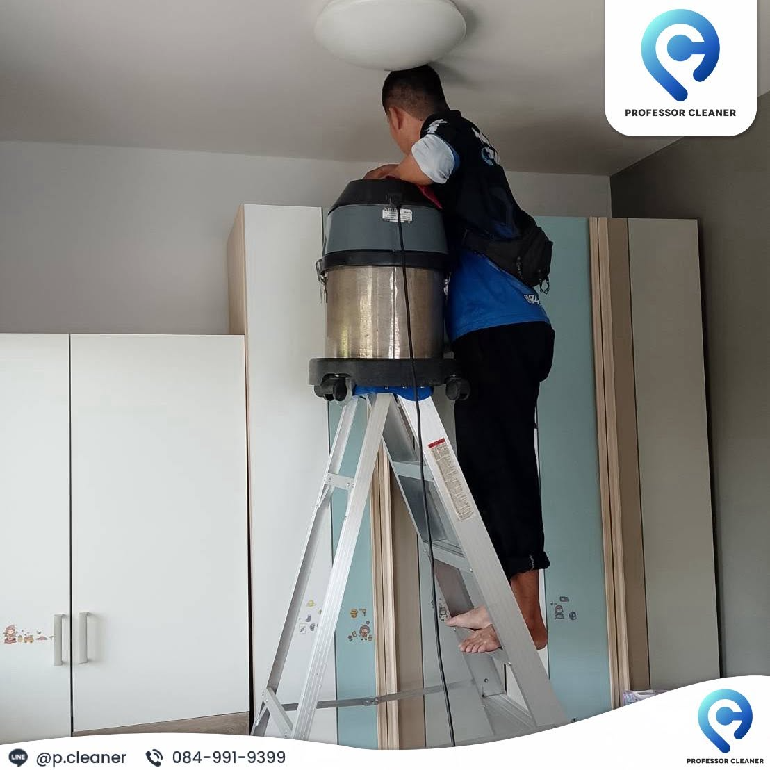 ดูดฝุ่นบนตู้สูง ทำความสะอาดบ้าน เชียงใหม่ Big Cleaning